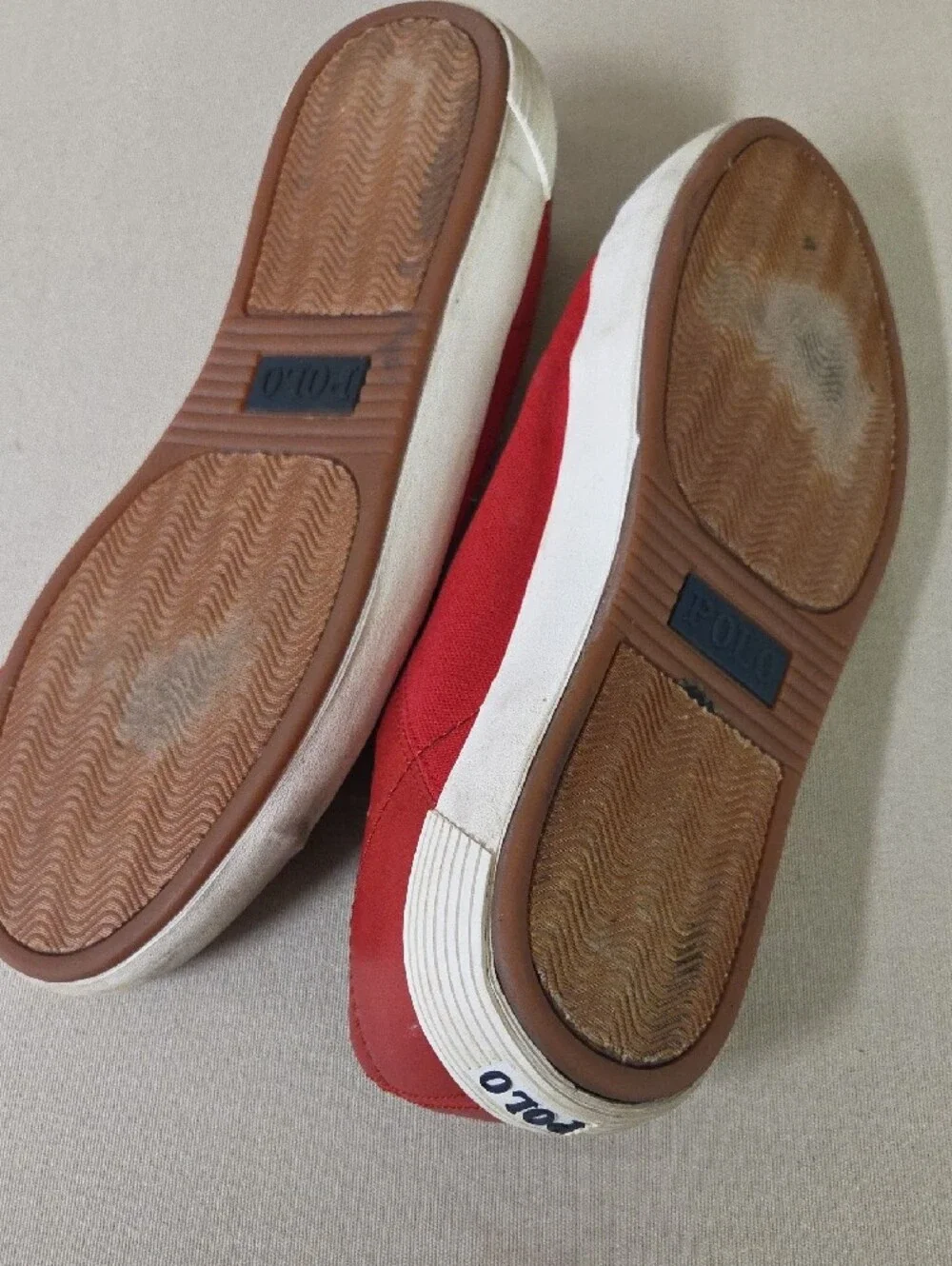 Polo Ralph Lauren Jerome Low Red Canvas Leather Sneakers Men's 10